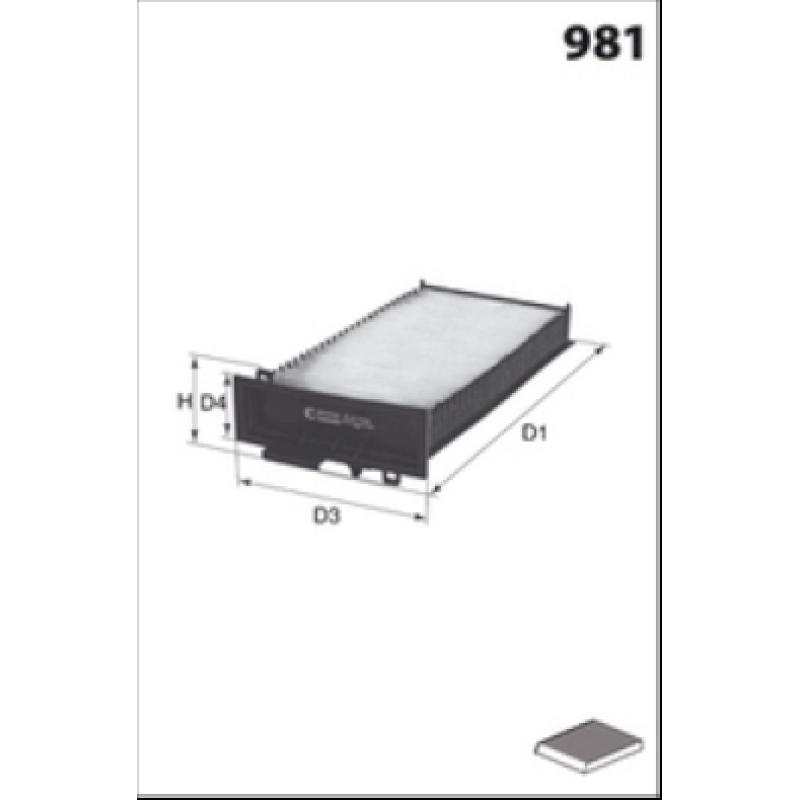 Filtre, air de l'habitacle MECAFILTER ELR7124 - Visuel 1