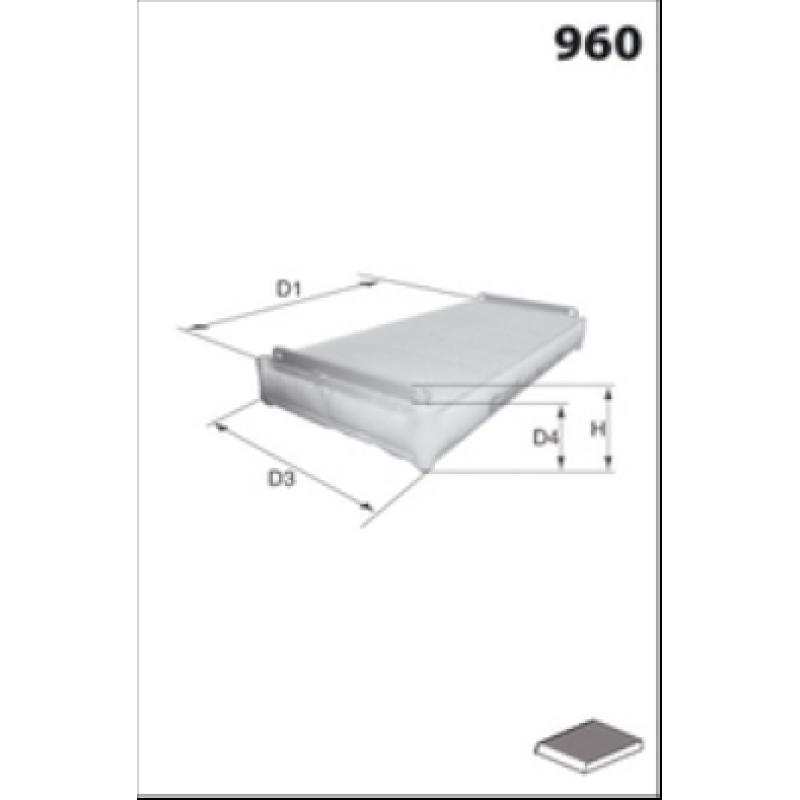 Filtre, air de l'habitacle MECAFILTER JLR7039 - Visuel 1