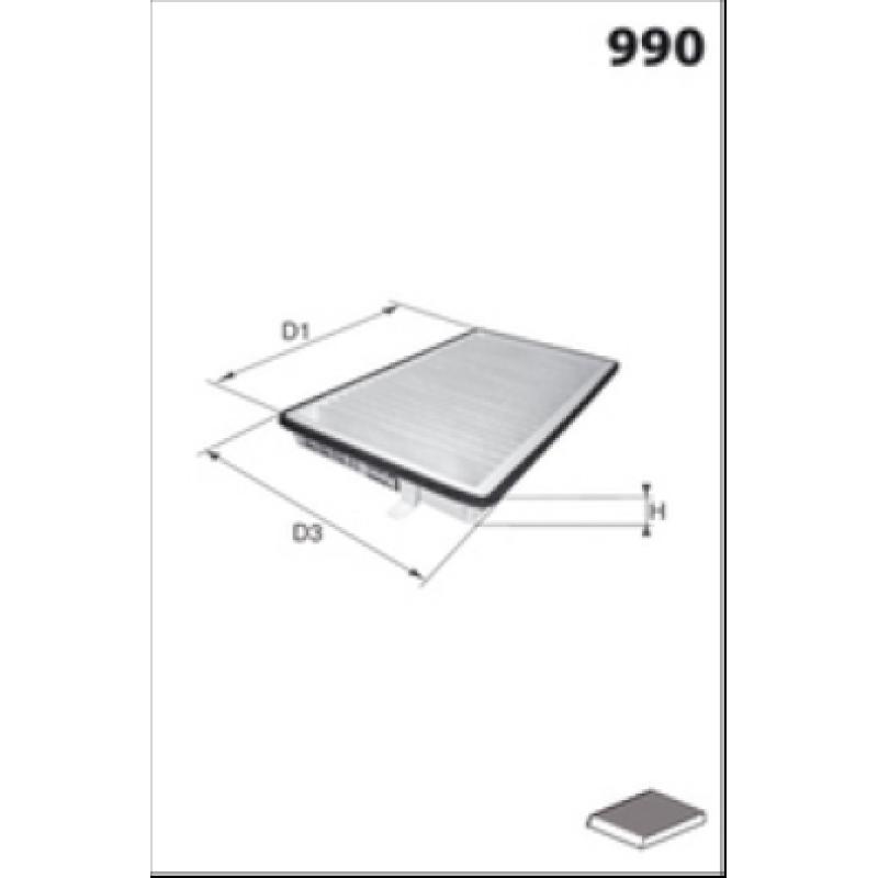 Filtre, air de l'habitacle MECAFILTER JLR7209 - Visuel 1