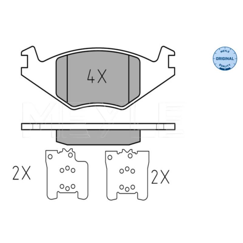 Jeu de 4 plaquettes de frein avant MEYLE 025 208 8917 - Visuel 1