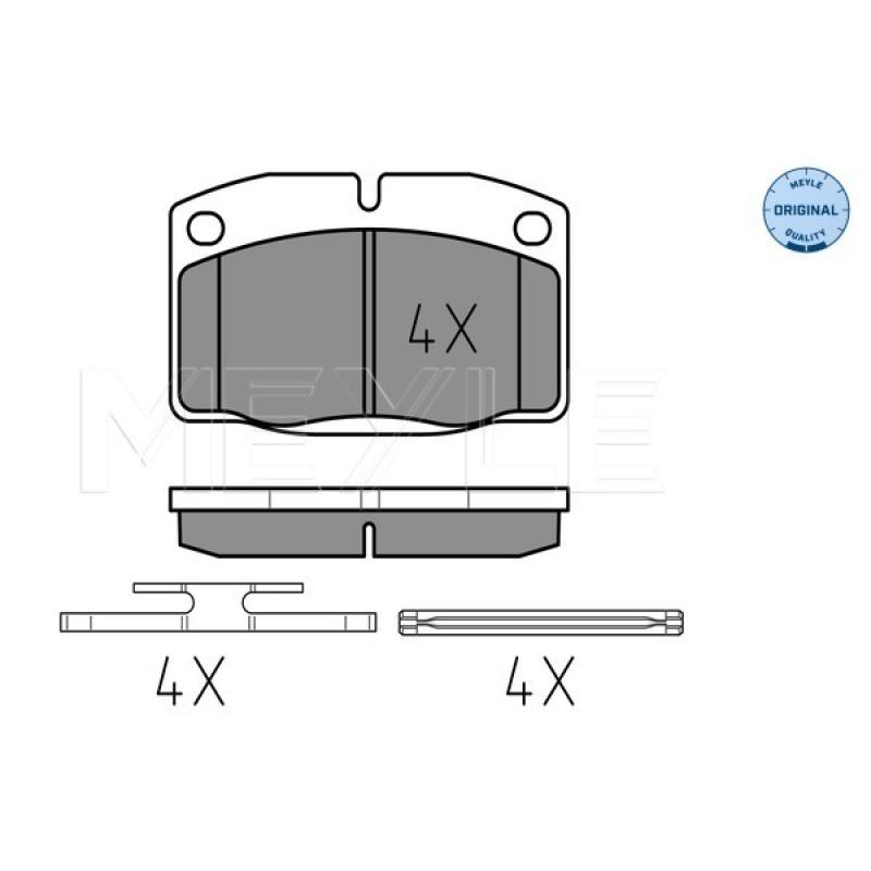 Jeu de 4 plaquettes de frein avant MEYLE 025 209 3915 - Visuel 1