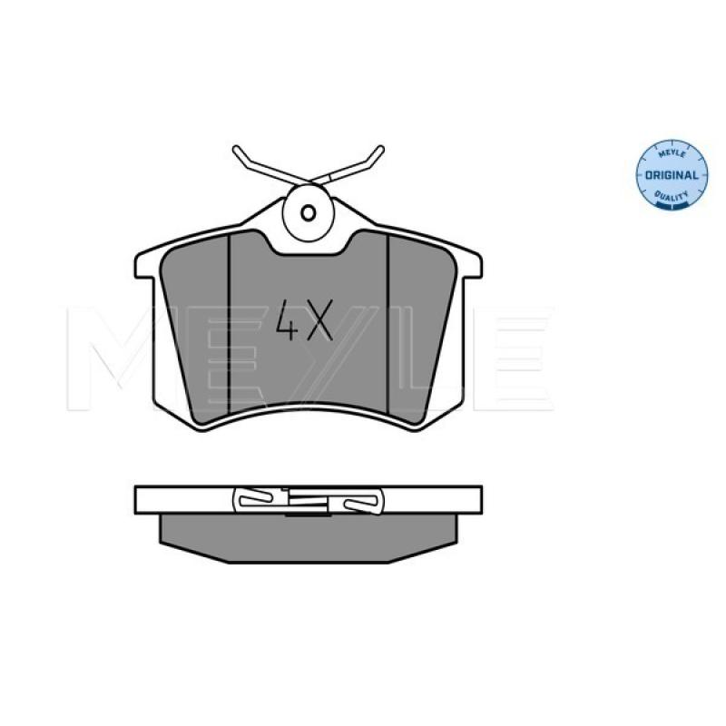 Jeu de 4 plaquettes de frein arrière MEYLE 025 209 6117 - Visuel 1