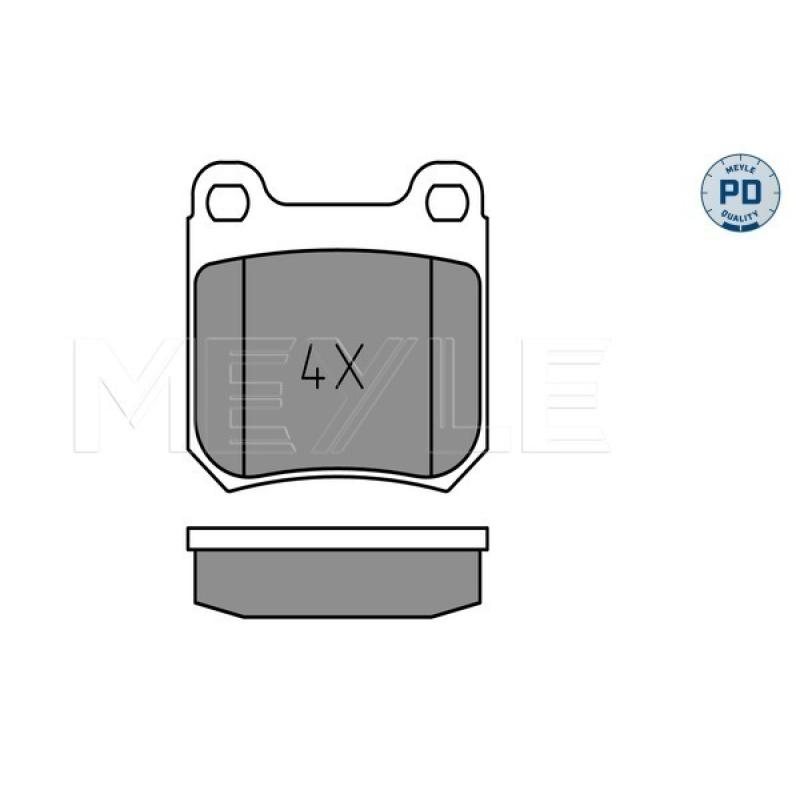 Jeu de 4 plaquettes de frein arrière MEYLE 025 210 5015/PD - Visuel 1