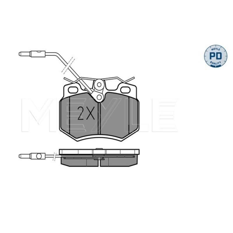 Jeu de 4 plaquettes de frein avant MEYLE 025 210 8017/PD - Visuel 1