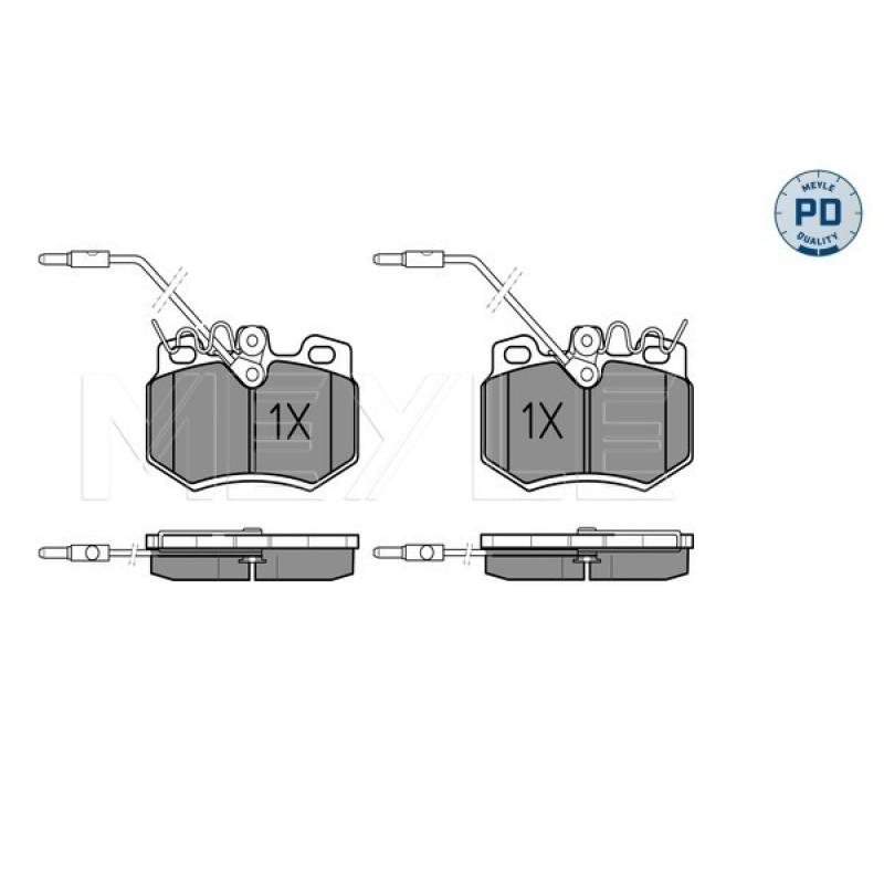 Jeu de 4 plaquettes de frein avant MEYLE 025 210 8017/PD - Visuel 2