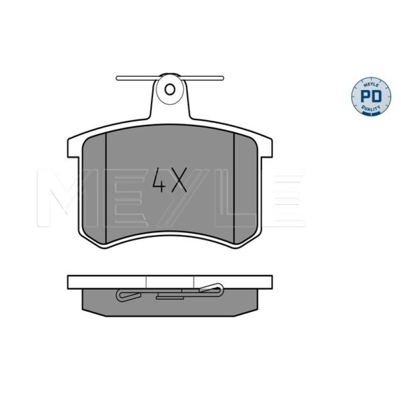 Jeu de 4 plaquettes de frein arrière MEYLE 025 211 4416/PD - Visuel 1
