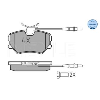 Jeu de 4 plaquettes de frein avant MEYLE OEM 425270