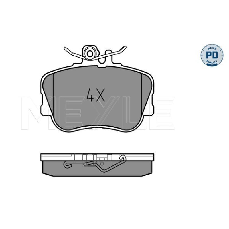 Jeu de 4 plaquettes de frein avant MEYLE 025 214 3920/PD - Visuel 1
