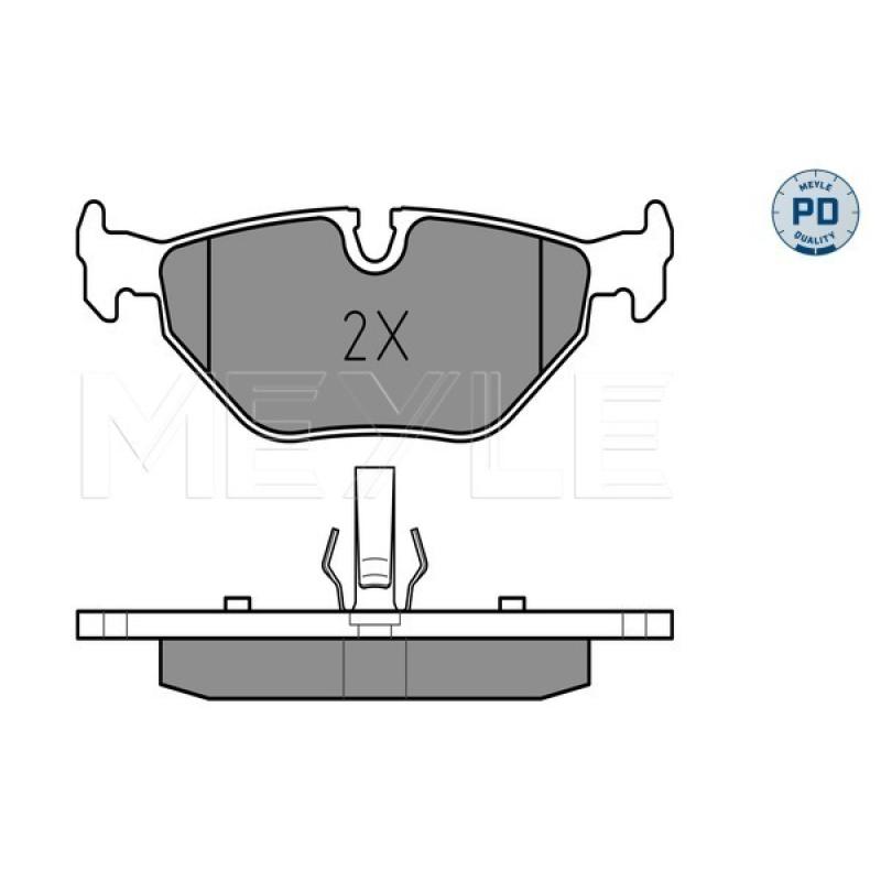 Jeu de 4 plaquettes de frein arrière MEYLE 025 219 3417/PD - Visuel 1