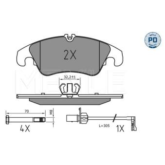 Jeu de 4 plaquettes de frein avant MEYLE OEM 4G0698151