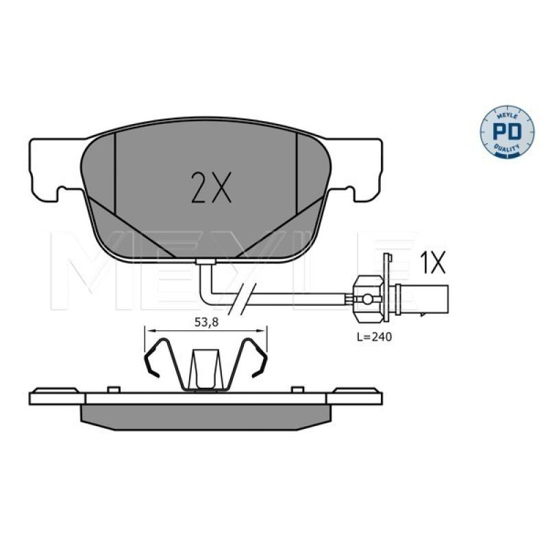Jeu de 4 plaquettes de frein avant MEYLE 025 223 8317/PD - Visuel 1