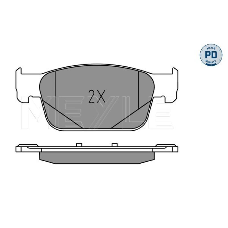 Jeu de 4 plaquettes de frein avant MEYLE 025 223 8317/PD - Visuel 2