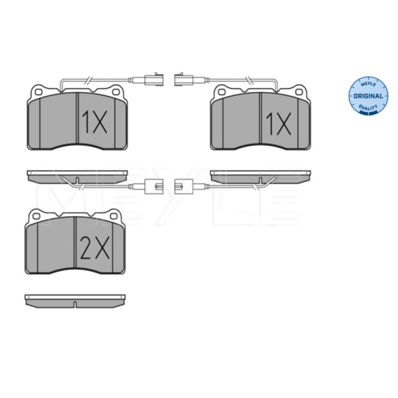 Jeu de 4 plaquettes de frein avant MEYLE 025 230 9216/W - Visuel 1