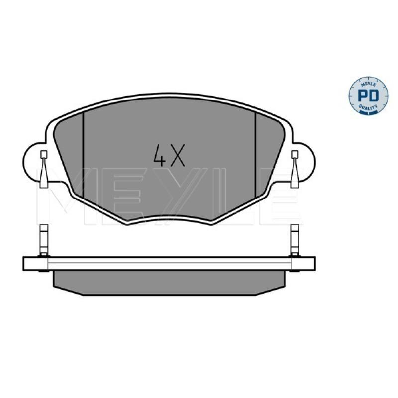 Jeu de 4 plaquettes de frein avant MEYLE 025 232 7918/PD - Visuel 1