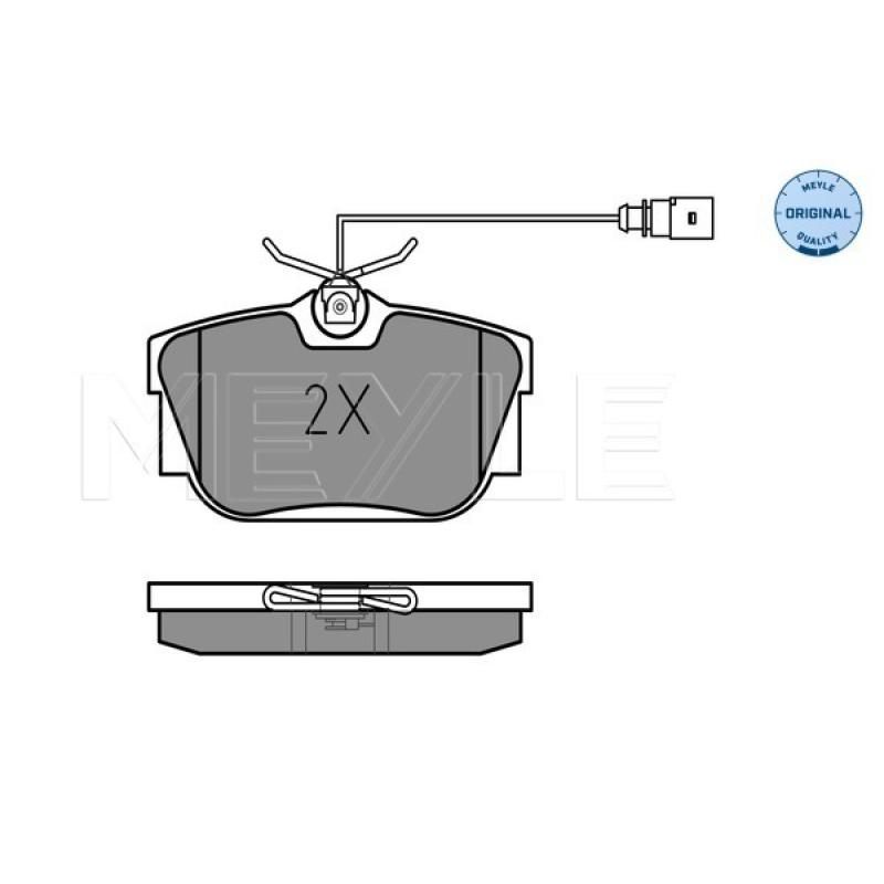 Jeu de 4 plaquettes de frein arrière MEYLE 025 234 4616/W - Visuel 1
