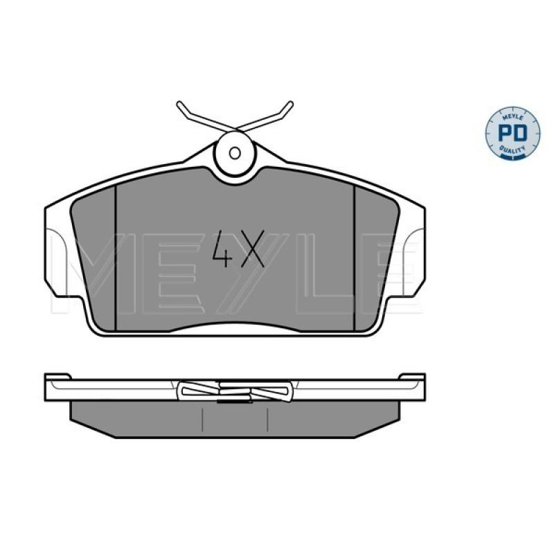 Jeu de 4 plaquettes de frein avant MEYLE 025 234 6316/PD - Visuel 1