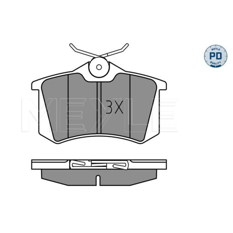 Jeu de 4 plaquettes de frein arrière MEYLE 025 235 5417/PD - Visuel 2