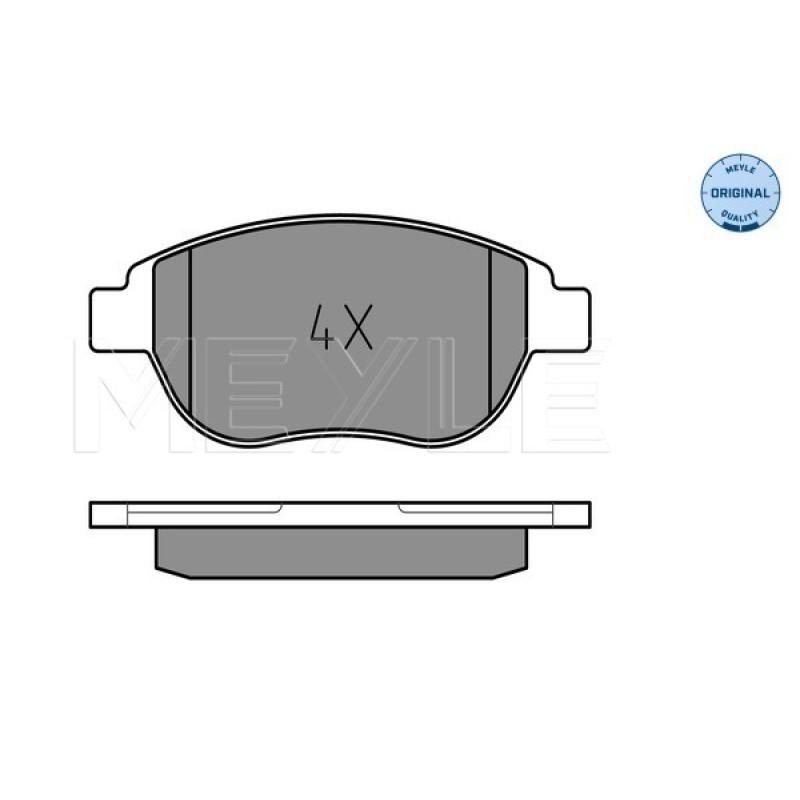 Jeu de 4 plaquettes de frein avant MEYLE 025 236 0019 - Visuel 1