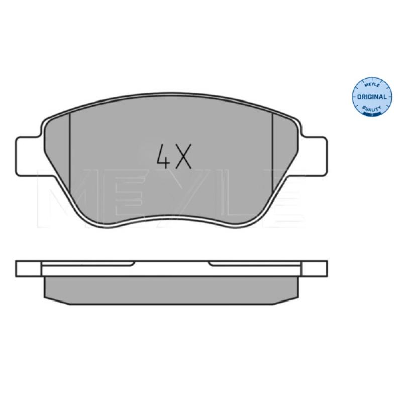 Jeu de 4 plaquettes de frein avant MEYLE 025 237 0718 - Visuel 1