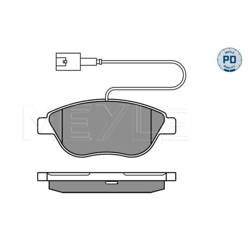 Jeu de 4 plaquettes de frein avant MEYLE 025 237 0919/PD - Visuel 2