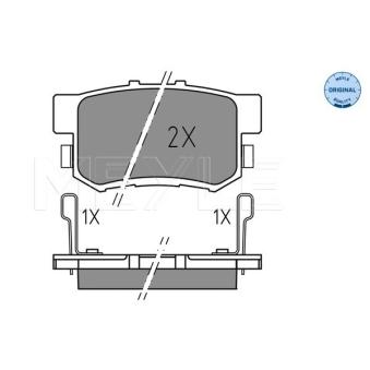 Jeu de 4 plaquettes de frein arrière MEYLE OEM 43022S3N000