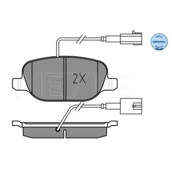 Jeu de 4 plaquettes de frein arrière MEYLE OEM 77365542