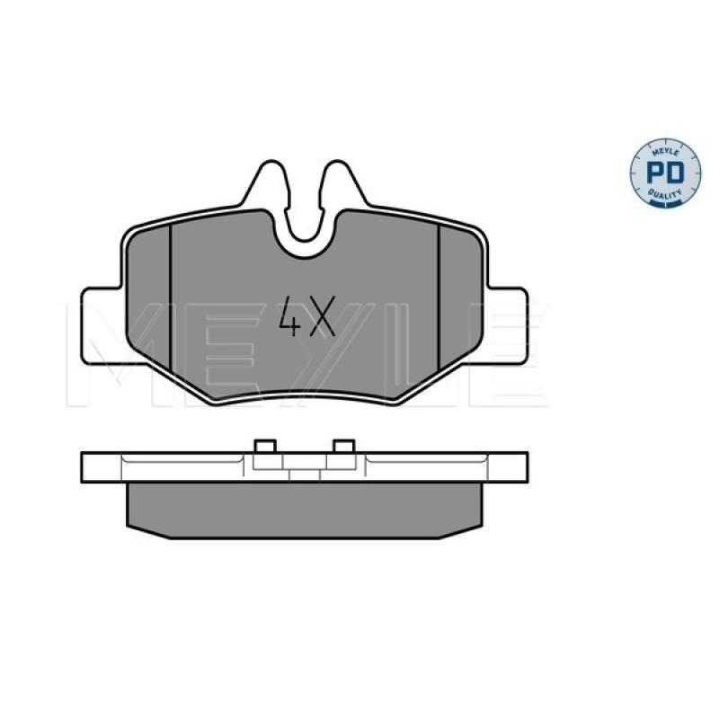 Jeu de 4 plaquettes de frein avant MEYLE 025 240 0817/PD - Visuel 1