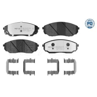 Jeu de 4 plaquettes de frein avant MEYLE 025 240 9217/PD pour KIA SORENTO 2.5 CRDi - 163cv