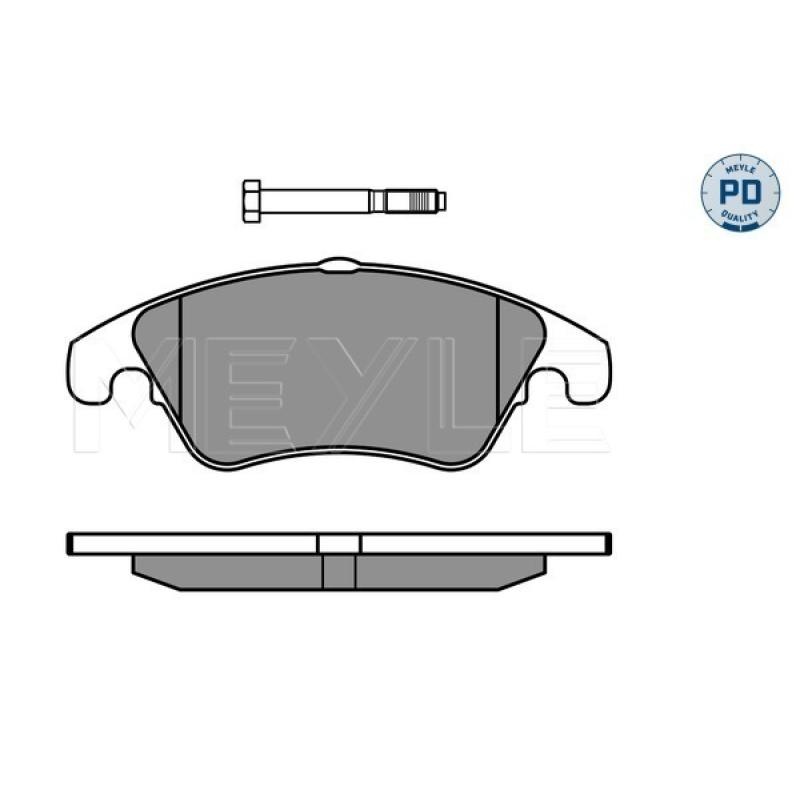 Jeu de 4 plaquettes de frein avant MEYLE 025 243 1019/PD - Visuel 1