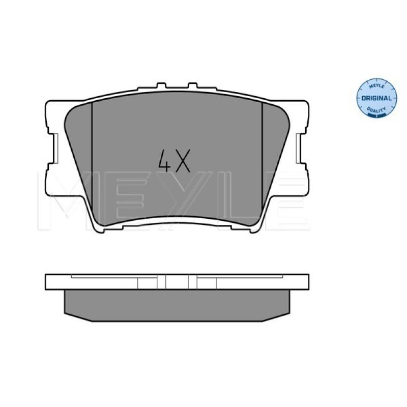 Jeu de 4 plaquettes de frein arrière MEYLE 025 243 3815 - Visuel 1