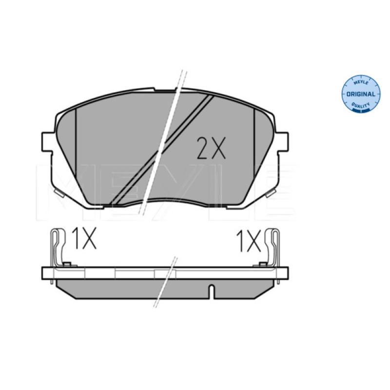 Jeu de 4 plaquettes de frein avant MEYLE 025 245 0116/W - Visuel 1