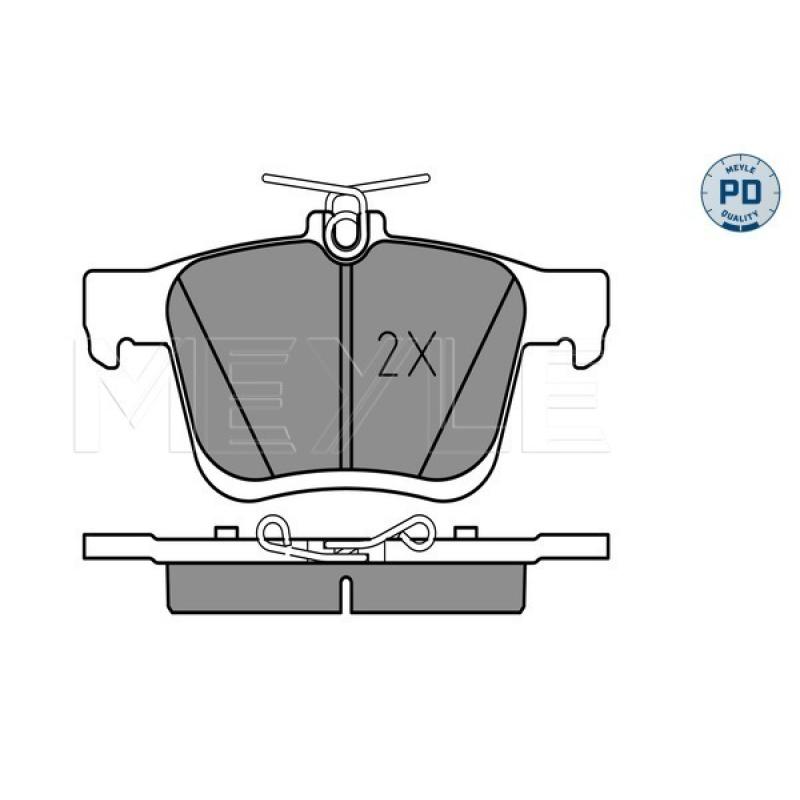 Jeu de 4 plaquettes de frein arrière MEYLE 025 250 0816/PD - Visuel 1