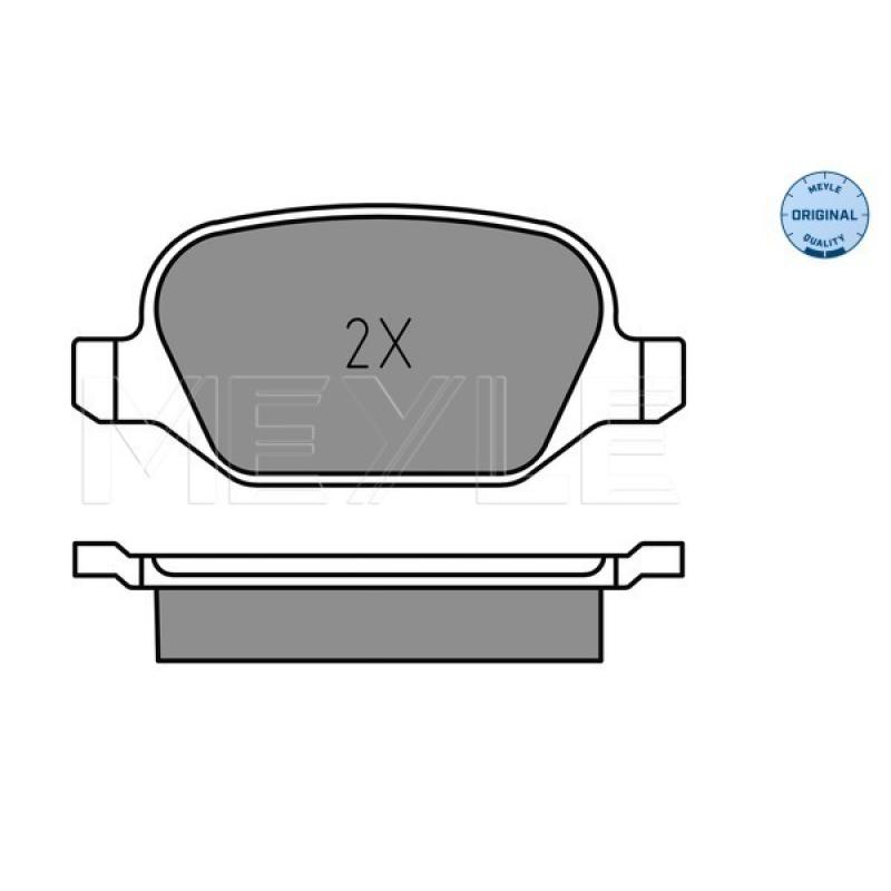 Jeu de 4 plaquettes de frein arrière MEYLE 025 252 3717 - Visuel 2