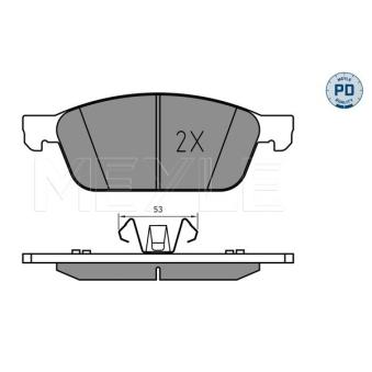 Jeu de 4 plaquettes de frein avant MEYLE OEM CV612001MA