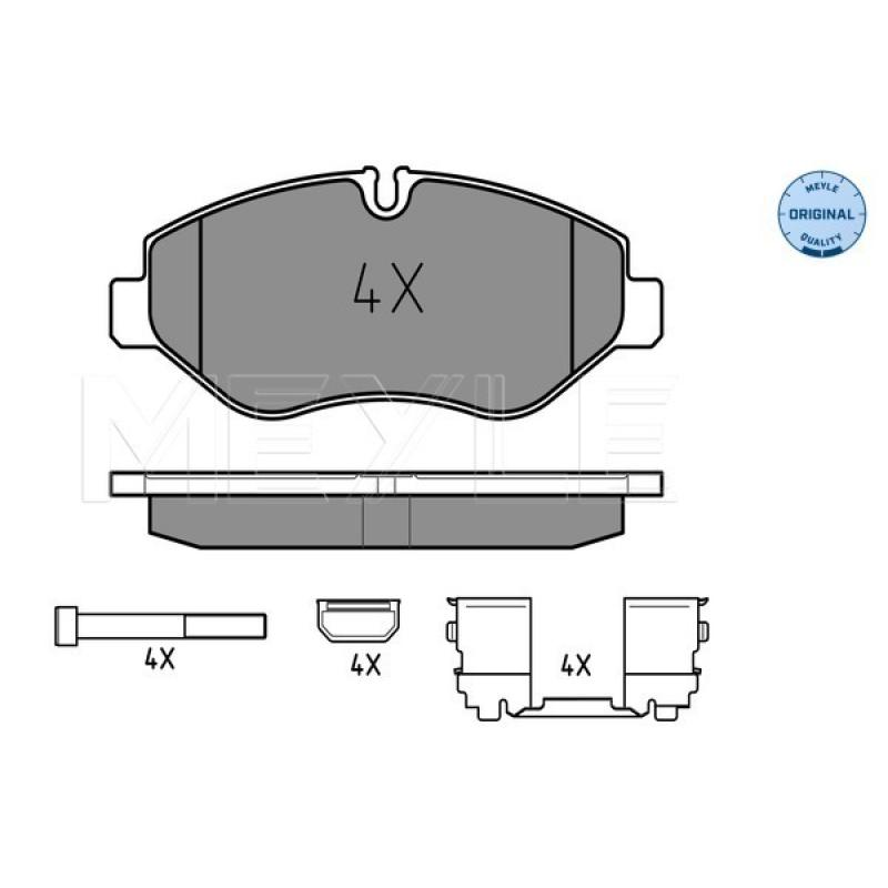 Jeu de 4 plaquettes de frein avant MEYLE 025 292 2920 - Visuel 1