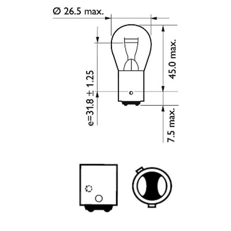 Ampoule, feu stop/feu arrière PHILIPS 12495CP - Visuel 2
