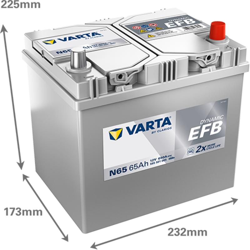 Batterie de démarrage Start & Stop VARTA 565501065K262 - Visuel 1