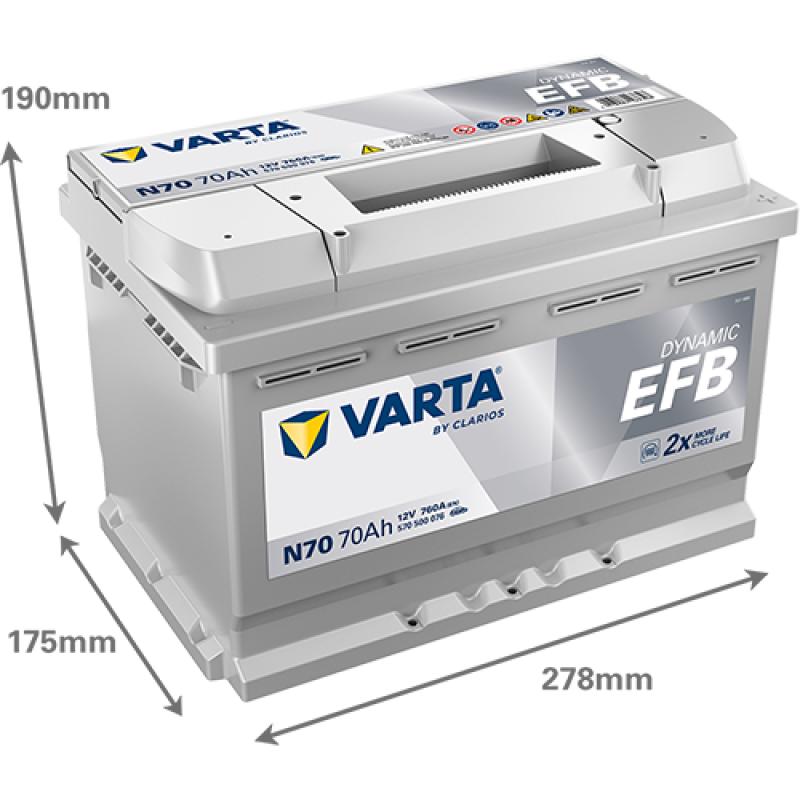 Batterie de démarrage Start & Stop VARTA 570500076K262 - Visuel 1