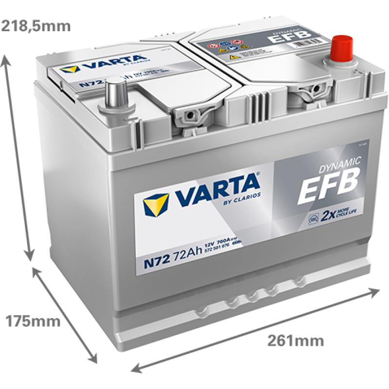 Batterie de démarrage Start & Stop VARTA 572501076K262 - Visuel 1