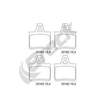 Jeu de 4 plaquettes de frein arrière BRECK OEM 95667788