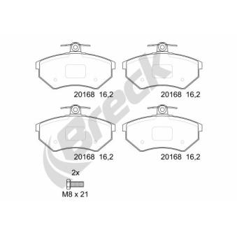 Jeu de 4 plaquettes de frein avant BRECK OEM 1HM698151
