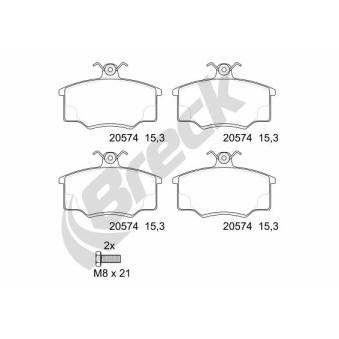 Jeu de 4 plaquettes de frein avant BRECK 20574 00 701 00