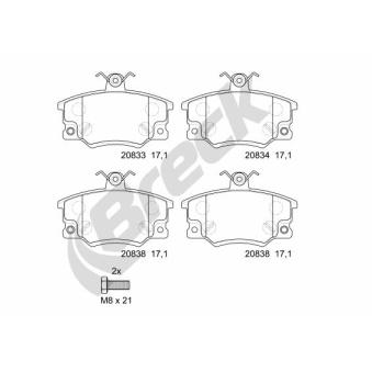 Jeu de 4 plaquettes de frein avant BRECK OEM 60810239
