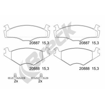 Jeu de 4 plaquettes de frein avant BRECK OEM 321698151D