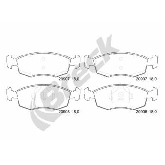 Jeu de 4 plaquettes de frein avant BRECK OEM 6189148