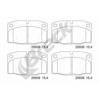 Jeu de 4 plaquettes de frein avant BRECK OEM 1605791