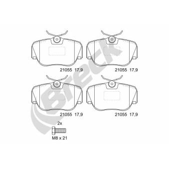 Jeu de 4 plaquettes de frein avant BRECK OEM 0004208920
