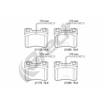 Jeu de 4 plaquettes de frein avant BRECK OEM 95650935