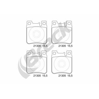 Jeu de 4 plaquettes de frein arrière BRECK OEM 0024200520