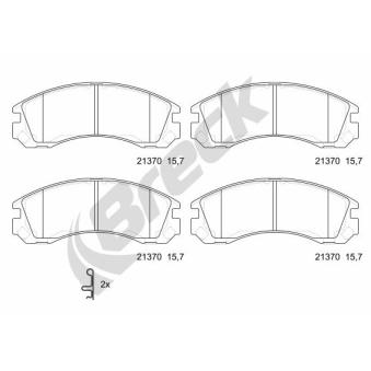 Jeu de 4 plaquettes de frein avant BRECK OEM 4605A501